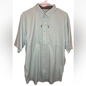 Under Armour Men's Heat Gear Loose Light Green Size Large Vented Fishing Shirt